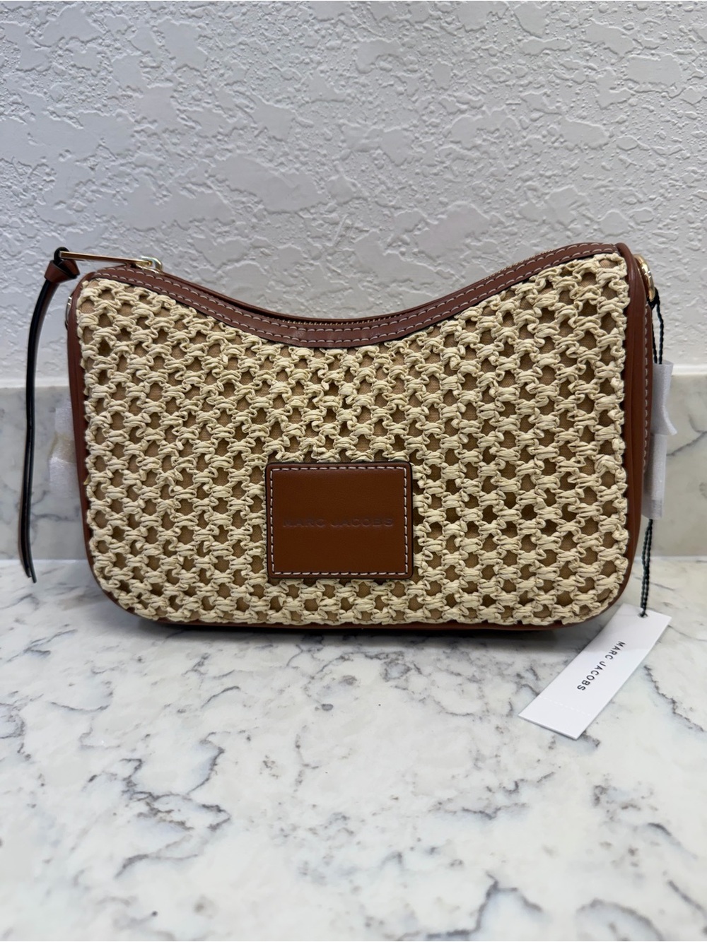 Marc Jacobs Small Convertible Woven Crossbody Bag Natural NWT